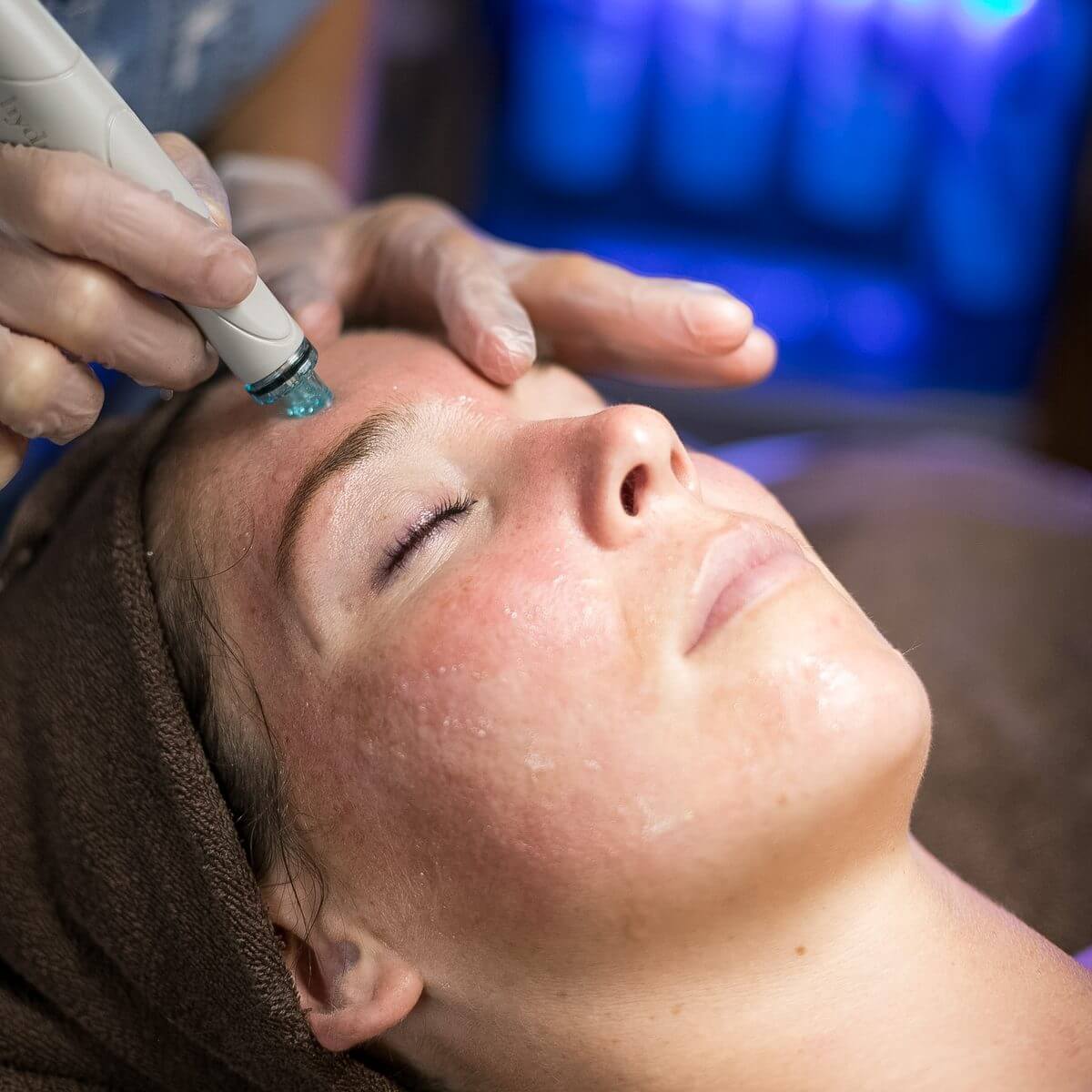 Microneedling with LED light therapy at Inde Salon, Quincy MA