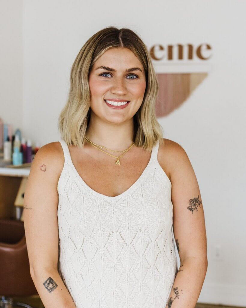 STAFF blonde stylist headshot inde salon